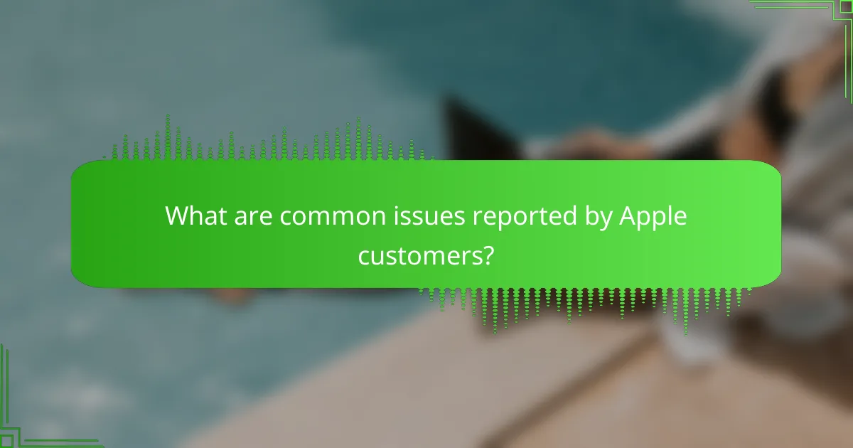 What are common issues reported by Apple customers?